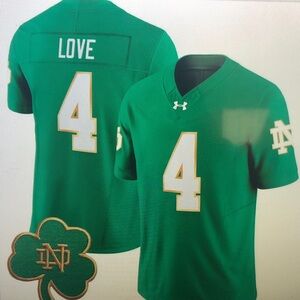 😊Jeremiyah Love Green Stitched Jersey Vapor🥰